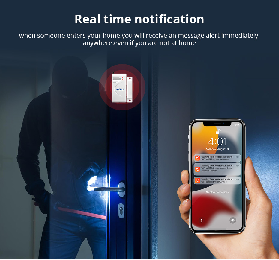 KERUI Tuya WIFI Loudly Speaker - огляд і ціна Sim Gsm Alarm